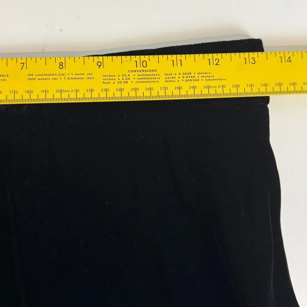 Vintage 90s Michelle Stuart Black Velvet Maxi Skirt 10 (27" waist) - Picture 6 of 9